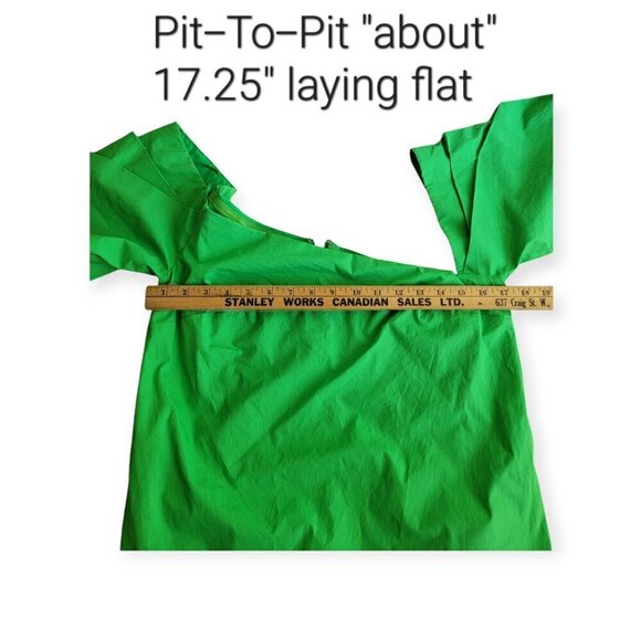 Anthropologie Green Puff Sleeve Cocktail Dress by Mare Mare - Picture 11 of 12